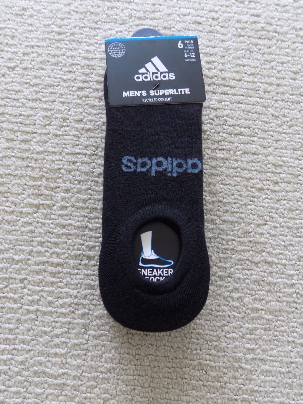 MENS ADIDAS SUPERLITE 6 PACK SUPER NO SHOW SOCKS